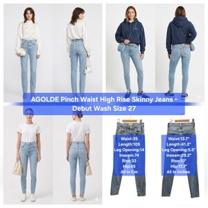 AGOLDE Pinch Waist High Rise Skinny Jeans Debut Wash Size 27